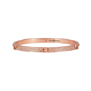 Serif T-pave Hinged Bracelet (Rose Gold)
