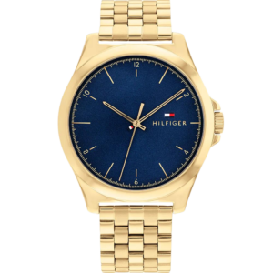 Tommy Hilfiger Gold Steel Blue Dial Men's Watch