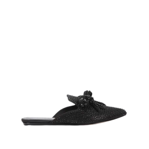olive crystal bow mule