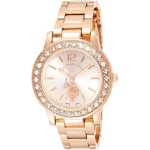 U.S. Polo Assn. Women's Quartz Watch, Analog Display and Gold Plated Strap USC40330